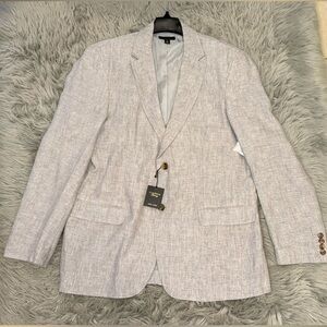 Club Room Mens Gray Linen Suit Separate Two-Button Blazer Jacket XL